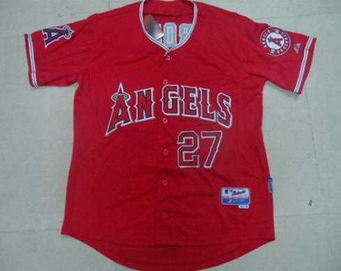 MLB Los Angeles Angels Mike Trout #27 Jersey Red