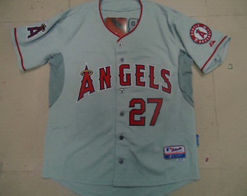 MLB Los Angeles Angels Mike Trout #27 Jersey Gray