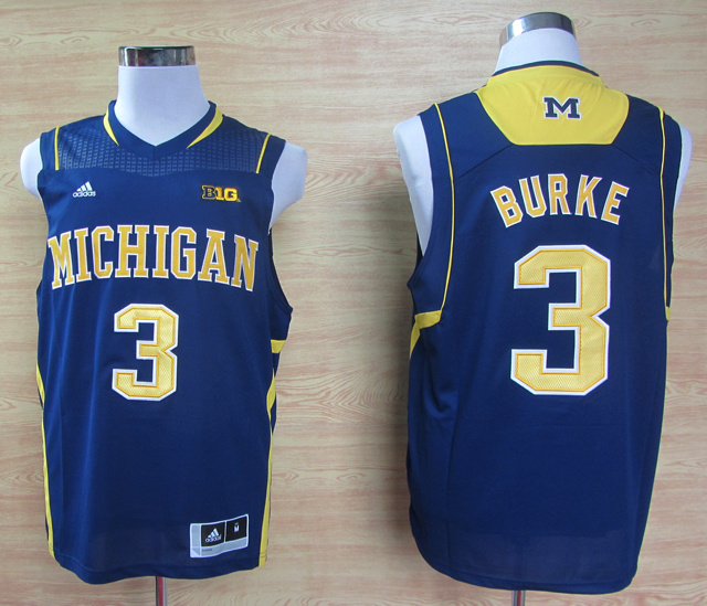 NCAA Michigan State #3 Trey Burke Blue jersey with patch