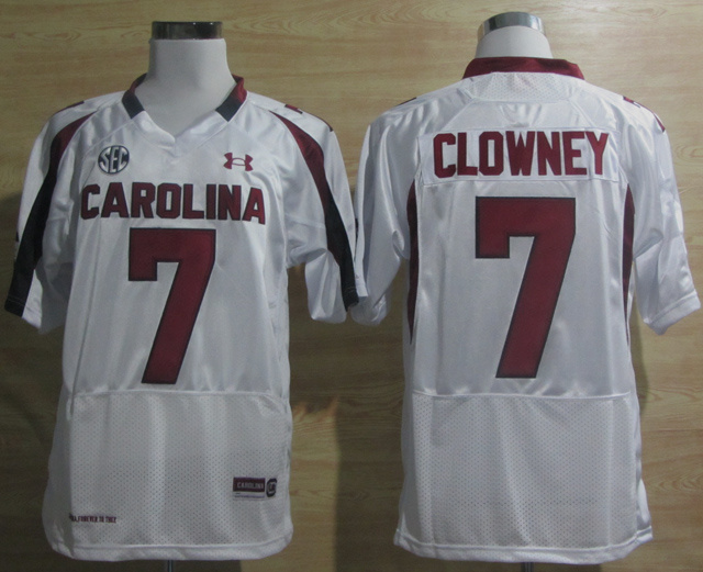 NCAA  Carolina #7 Javedeon Clowney White jersey