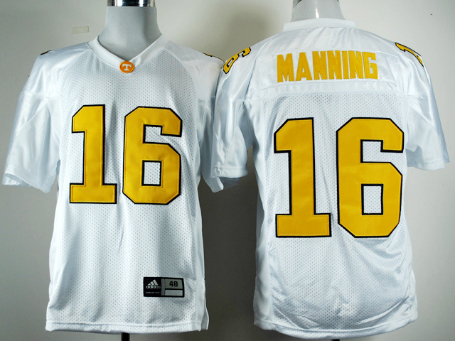 NCAA Tenneessee Volunteers #16 Peyton Manning White Jersey