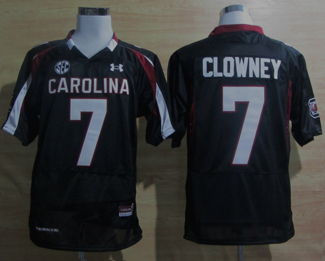 NCAA South Carolina #7 Javedeon Clowney New SEC Patch Black jersey