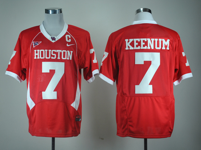 Nike Houston Cougars Case Keenum 7 Red C-USA Patch College Football Jersey1