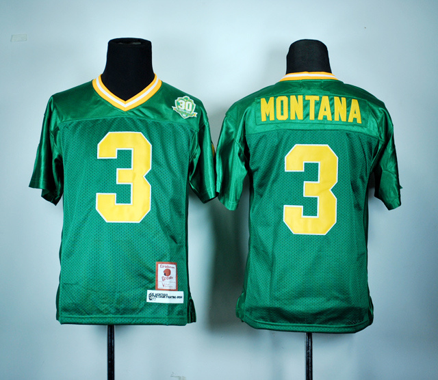 Youth Norte Dame Fightin Irish Joe Monata 3 Green College Football Jersey