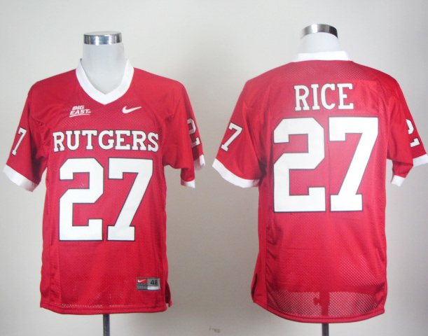 Nike Rutgers Scarlet Knights Ray Rice 27 Red Big East Patch College Football Jersey