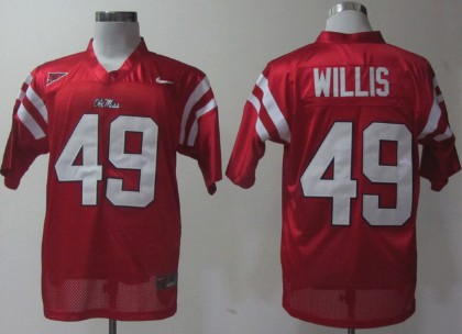 Nike Ole Miss Rebels 49 Patrick Willis Red College Football Jersey