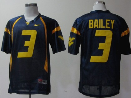 Nike West Virginia Mountaineers 3 Stedman Bailey Blue College Football Jersey