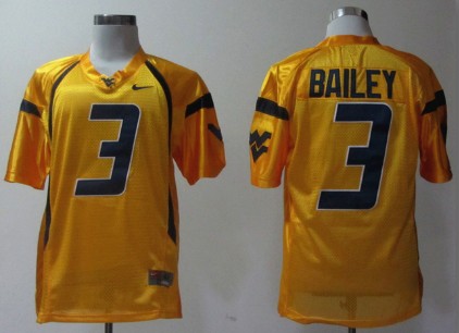 Nike West Virginia Mountaineers 3 Stedman Bailey Gold College Football Jersey