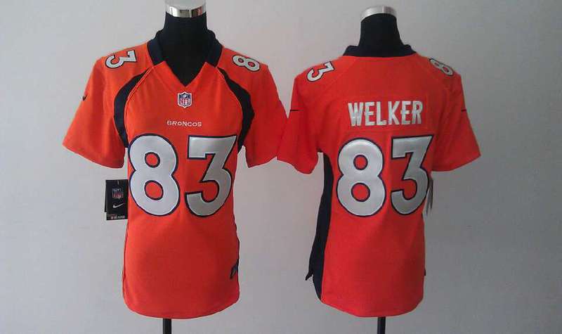 Nike women Broncos #83 Wes Welker Orange Team Color Jersey