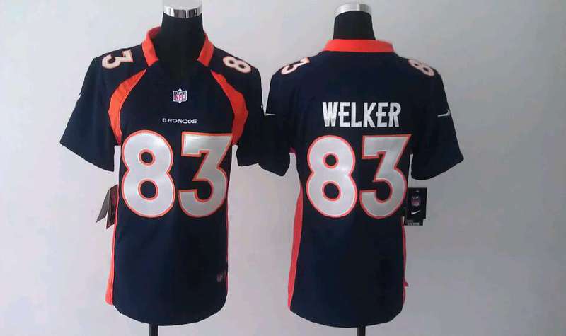 Nike women Broncos #83 Wes Welker blue Color Jersey