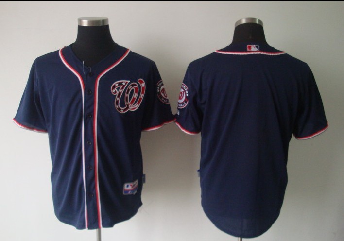 MLB Washington Nationals Blue blank Jerseys 