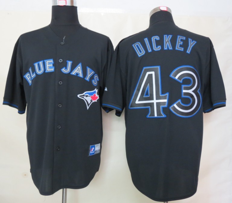 MLB Toronto Blue Jays 43 Dickey Black Fashion Jerseys