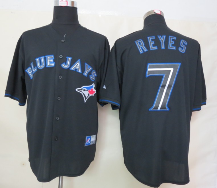 MLB Toronto Blue Jays 7 Reyes Black Fashion Jerseys