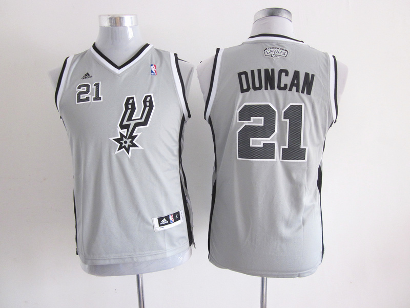 adidas San Antonio Spurs #21 Duncan grey kid new materal Jersey