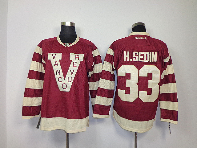 NHL Vancouver Canucks #33 H.Sedin red jersey