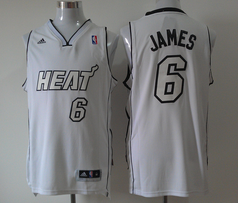 Adidas Miami Heat #6 James white Jersey