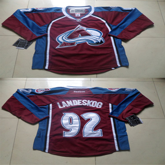 NHL Colorado Avalanche  #92 Landeskog dark red jersey