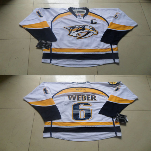 NHL Nashville Predators #6 Weber white jersey