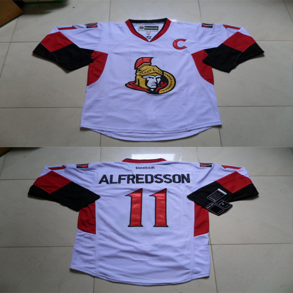 Reebok Ottawa Senators #11 Daniel Alfredsson White Authentic jersey 