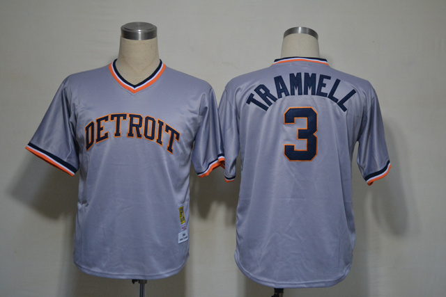Detroit Tigers #3 Trammell Grey MLB Jersey