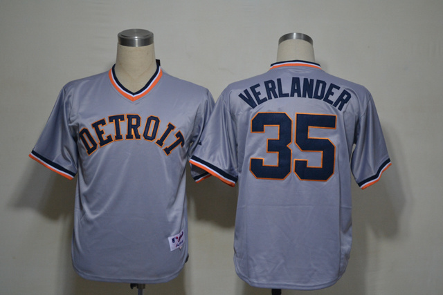 Detroit Tigers #35 Verlander Grey MLB Jersey