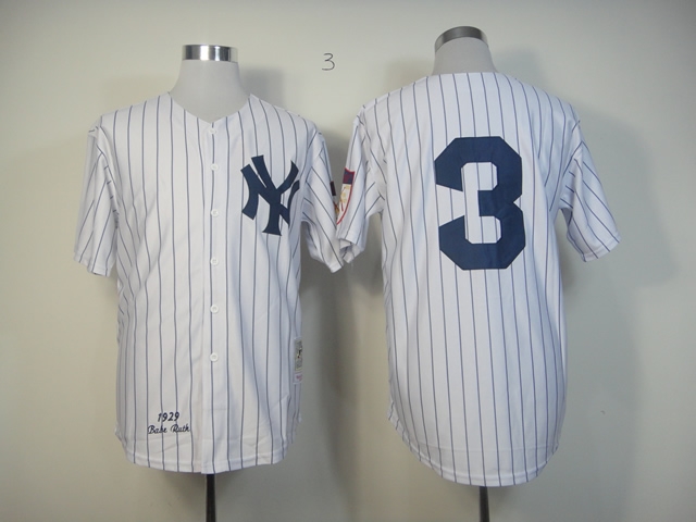 MLB New York Yankees #2  White Jerseys(Pinstripe)