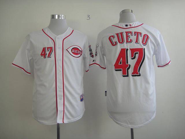 MLB Cincinnati Reds #47 Cueto White jerseys