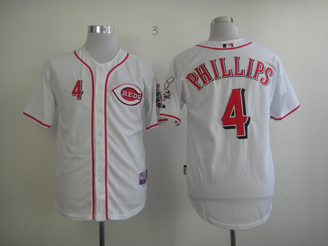 MLB Cincinnati Reds #4 Phillips White jerseys