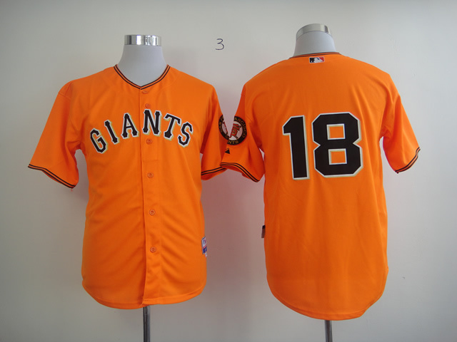 MLB San Francisco Giants #18 Matt Cain Orange jerseys