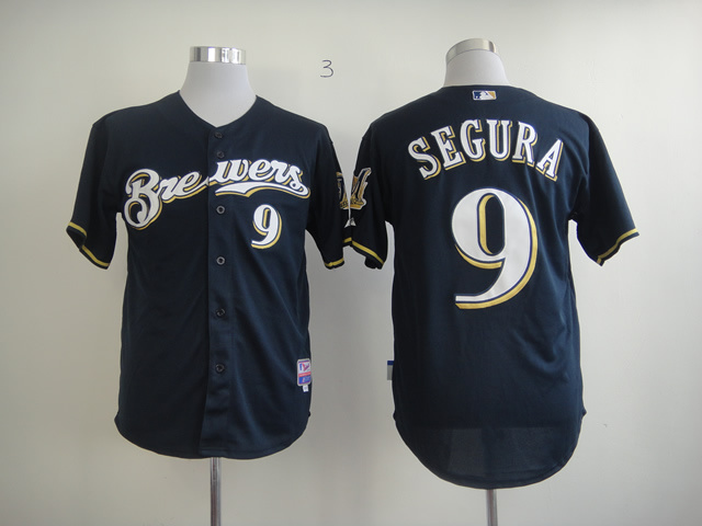 MLB Milwaukee Brewers #9 SEGURA Navy jerseys 