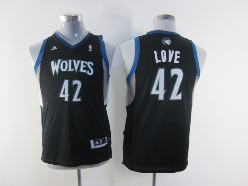 Adidas Minnesota Timberwolves #42 Love black kid jersey