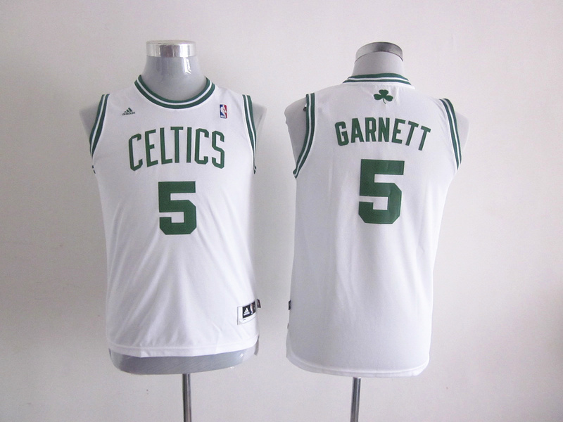 Adidas Boston Celtics #5 Garnett white kid jersey