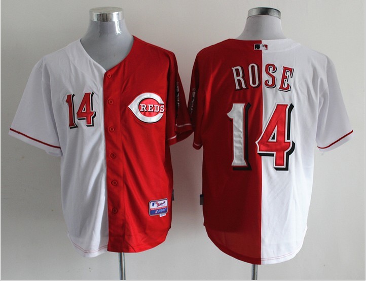 MLB Cincinnati Reds #14 Rose red and white Jersey