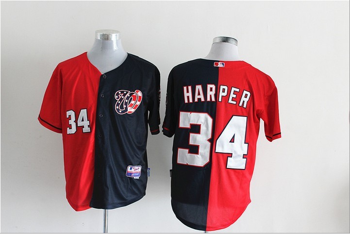 MLB Washington Nationals #34 Harper red and black jersey